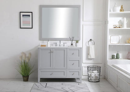 Elegant Furniture & Lighting - Sommerville 42 inch Single Bathroom Vanity in Grey with Backsplash - VF18042GR-BS veiw 13