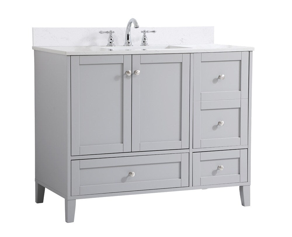 Elegant Furniture & Lighting - Sommerville 42 inch Single Bathroom Vanity in Grey with Backsplash - VF18042GR-BS veiw 14
