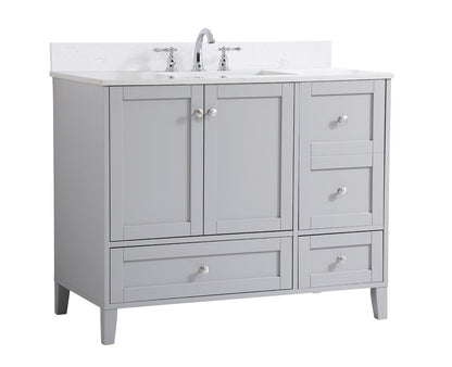 Elegant Furniture & Lighting - Sommerville 42 inch Single Bathroom Vanity in Grey with Backsplash - VF18042GR-BS veiw 14