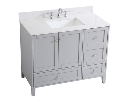 Elegant Furniture & Lighting - Sommerville 42 inch Single Bathroom Vanity in Grey with Backsplash - VF18042GR-BS veiw 15