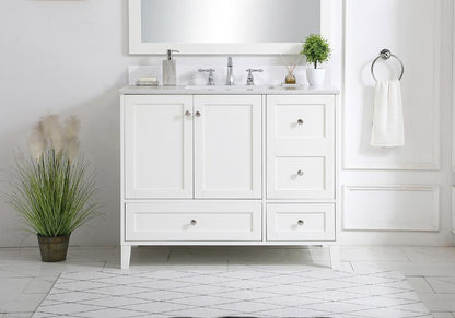 Elegant Furniture & Lighting - Sommerville 42 inch Single Bathroom Vanity in White with Backsplash - VF18042WH-BS veiw 2