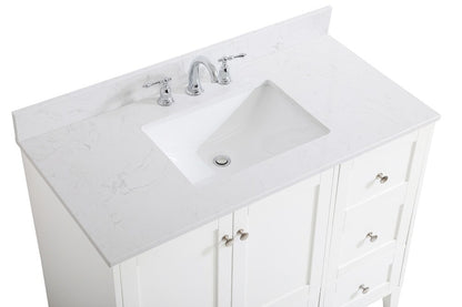 Elegant Furniture & Lighting - Sommerville 42 inch Single Bathroom Vanity in White with Backsplash - VF18042WH-BS veiw 4