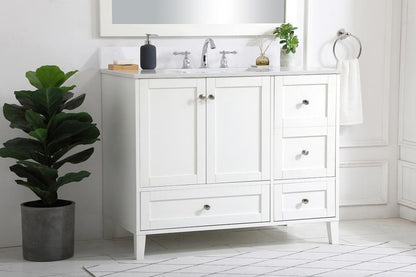 Elegant Furniture & Lighting - Sommerville 42 inch Single Bathroom Vanity in White with Backsplash - VF18042WH-BS veiw 8