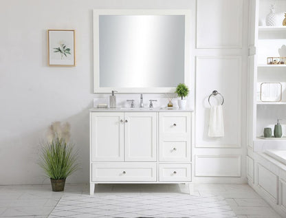 Elegant Furniture & Lighting - Sommerville 42 inch Single Bathroom Vanity in White with Backsplash - VF18042WH-BS veiw 13