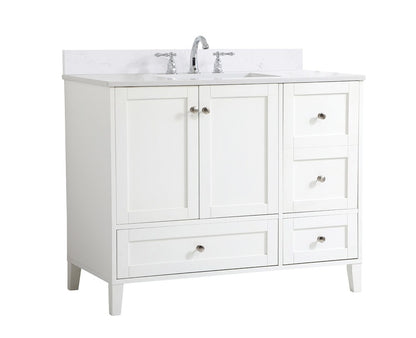 Elegant Furniture & Lighting - Sommerville 42 inch Single Bathroom Vanity in White with Backsplash - VF18042WH-BS veiw 14