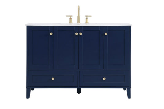 Elegant Furniture & Lighting - Sommerville 48 inch Single Bathroom Vanity in Blue - VF18048BL veiw 1