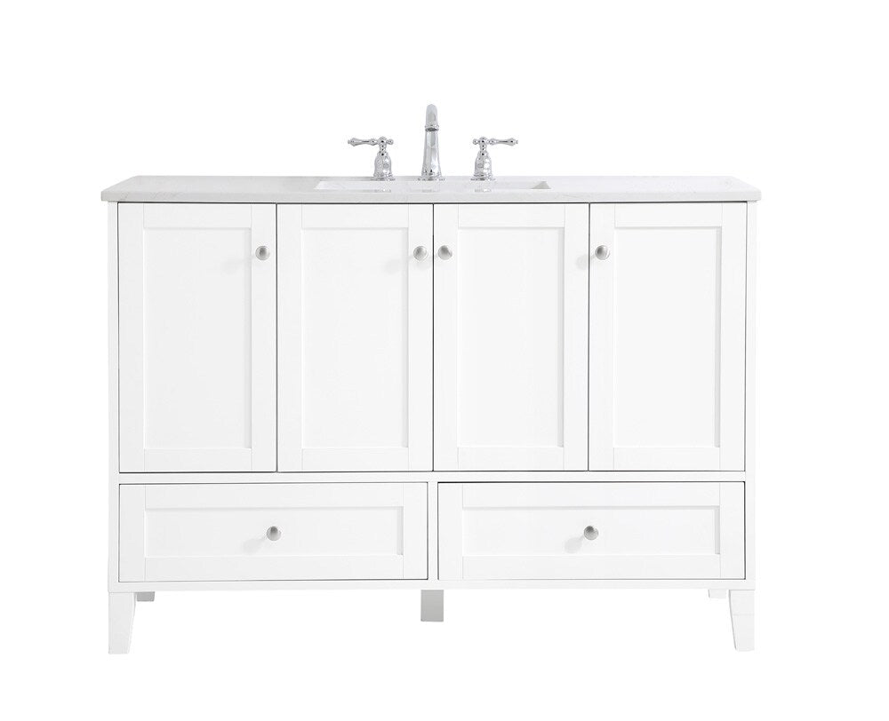 Elegant Furniture & Lighting - Sommerville 48 inch Single Bathroom Vanity in White - VF18048WH veiw 1