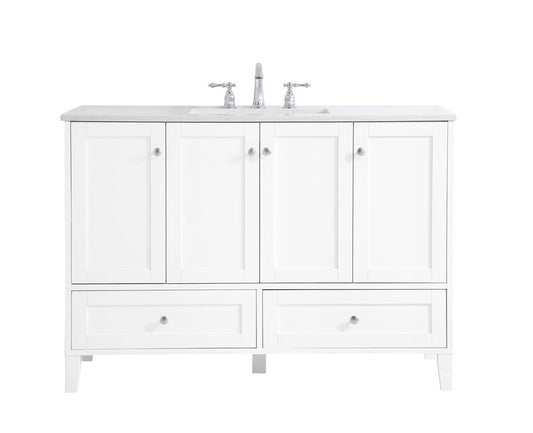 Elegant Furniture & Lighting - Sommerville 48 inch Single Bathroom Vanity in White - VF18048WH veiw 1