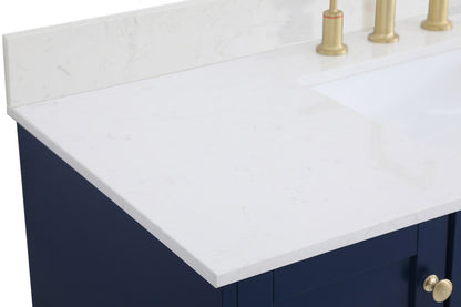 Elegant Furniture & Lighting - Sommerville 48 inch Single Bathroom Vanity in Blue with Backsplash - VF18048BL-BS veiw 4