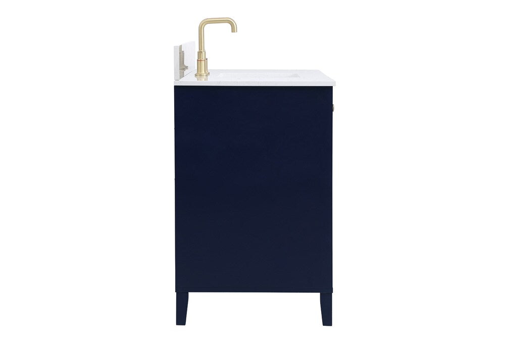Elegant Furniture & Lighting - Sommerville 48 inch Single Bathroom Vanity in Blue with Backsplash - VF18048BL-BS veiw 7