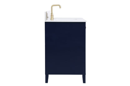Elegant Furniture & Lighting - Sommerville 48 inch Single Bathroom Vanity in Blue with Backsplash - VF18048BL-BS veiw 7