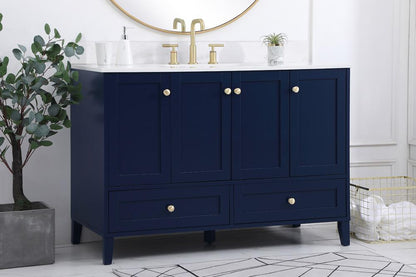 Elegant Furniture & Lighting - Sommerville 48 inch Single Bathroom Vanity in Blue with Backsplash - VF18048BL-BS veiw 8