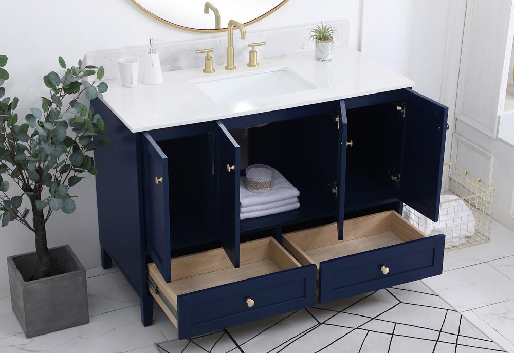 Elegant Furniture & Lighting - Sommerville 48 inch Single Bathroom Vanity in Blue with Backsplash - VF18048BL-BS veiw 9