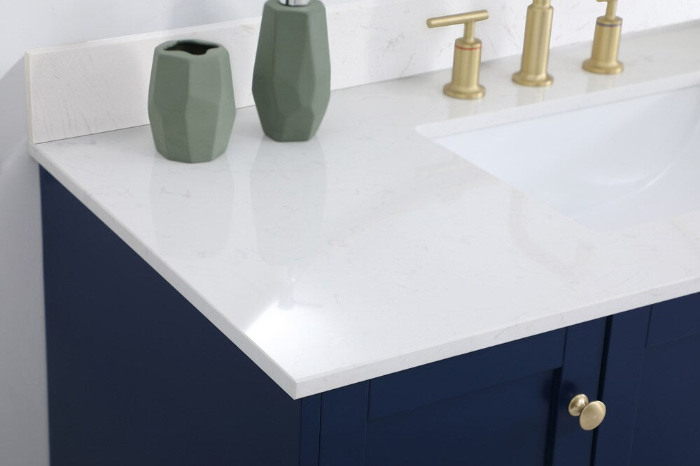Elegant Furniture & Lighting - Sommerville 48 inch Single Bathroom Vanity in Blue with Backsplash - VF18048BL-BS veiw 11