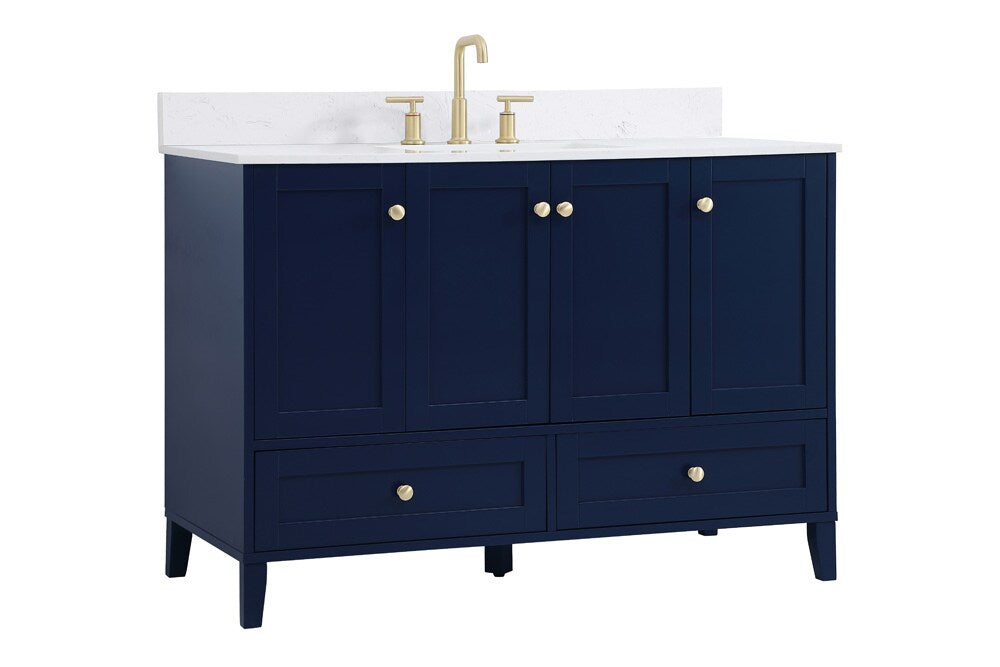 Elegant Furniture & Lighting - Sommerville 48 inch Single Bathroom Vanity in Blue with Backsplash - VF18048BL-BS veiw 13
