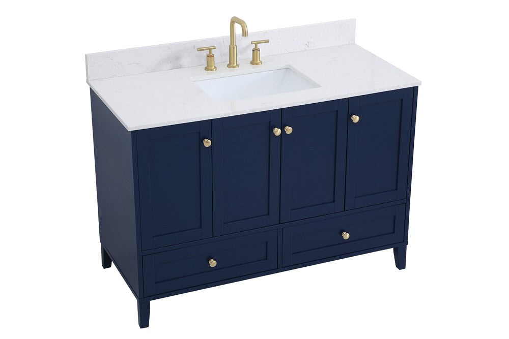 Elegant Furniture & Lighting - Sommerville 48 inch Single Bathroom Vanity in Blue with Backsplash - VF18048BL-BS veiw 14