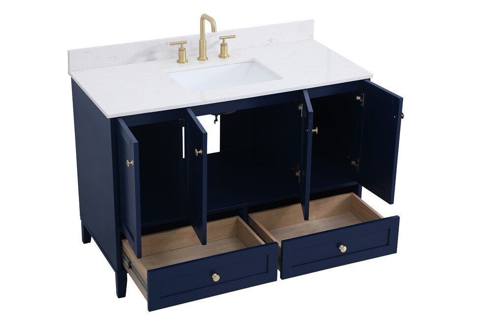 Elegant Furniture & Lighting - Sommerville 48 inch Single Bathroom Vanity in Blue with Backsplash - VF18048BL-BS veiw 15