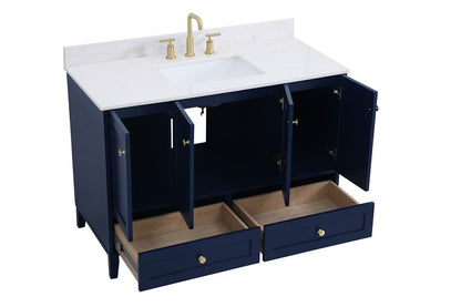 Elegant Furniture & Lighting - Sommerville 48 inch Single Bathroom Vanity in Blue with Backsplash - VF18048BL-BS veiw 15