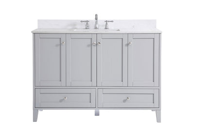 Elegant Furniture & Lighting - Sommerville 48 inch Single Bathroom Vanity in Grey with Backsplash - VF18048GR-BS veiw 1