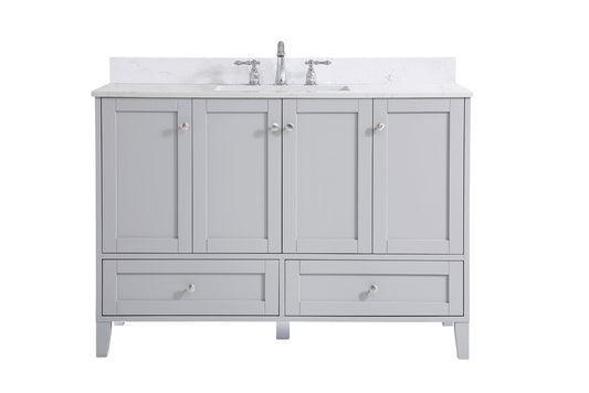 Elegant Furniture & Lighting - Sommerville 48 inch Single Bathroom Vanity in Grey with Backsplash - VF18048GR-BS veiw 1