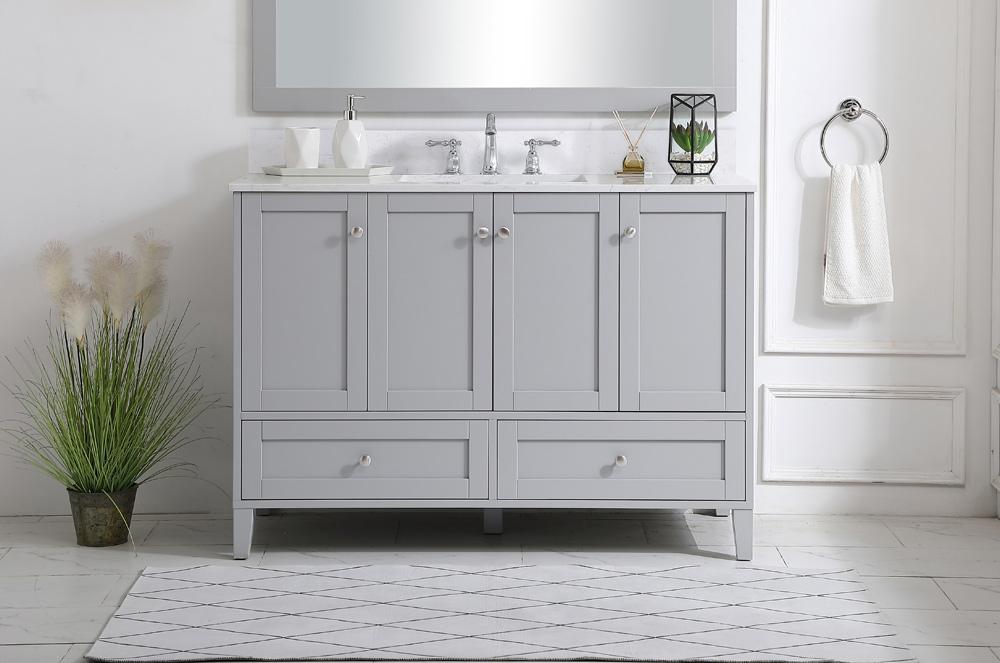 Elegant Furniture & Lighting - Sommerville 48 inch Single Bathroom Vanity in Grey with Backsplash - VF18048GR-BS veiw 2