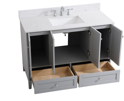 Elegant Furniture & Lighting - Sommerville 48 inch Single Bathroom Vanity in Grey with Backsplash - VF18048GR-BS veiw 3