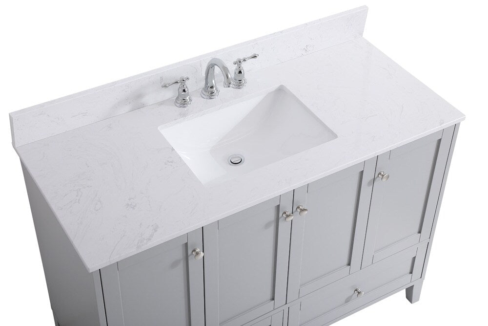 Elegant Furniture & Lighting - Sommerville 48 inch Single Bathroom Vanity in Grey with Backsplash - VF18048GR-BS veiw 4