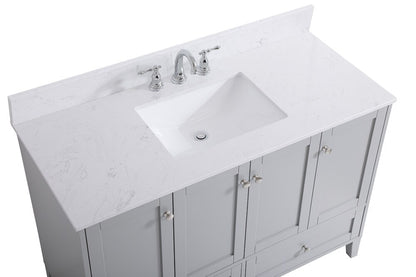 Elegant Furniture & Lighting - Sommerville 48 inch Single Bathroom Vanity in Grey with Backsplash - VF18048GR-BS veiw 4