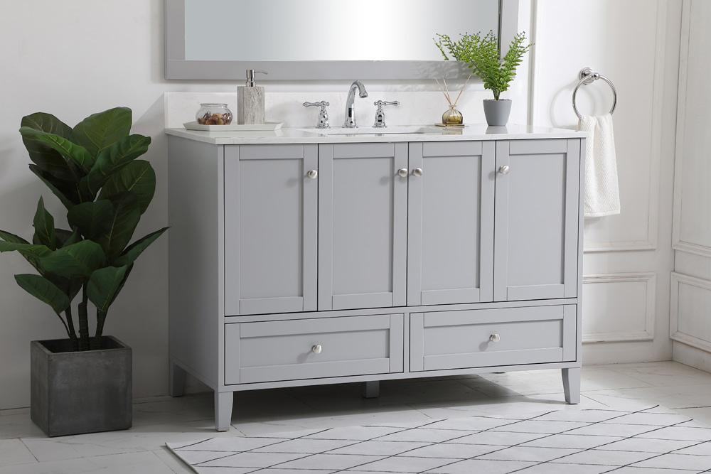 Elegant Furniture & Lighting - Sommerville 48 inch Single Bathroom Vanity in Grey with Backsplash - VF18048GR-BS veiw 8