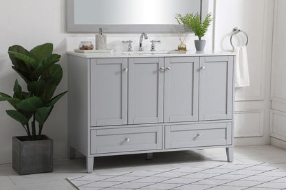 Elegant Furniture & Lighting - Sommerville 48 inch Single Bathroom Vanity in Grey with Backsplash - VF18048GR-BS veiw 8