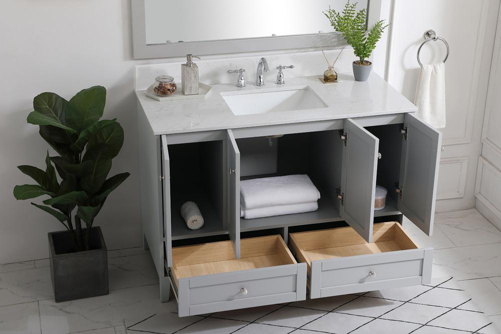 Elegant Furniture & Lighting - Sommerville 48 inch Single Bathroom Vanity in Grey with Backsplash - VF18048GR-BS veiw 9