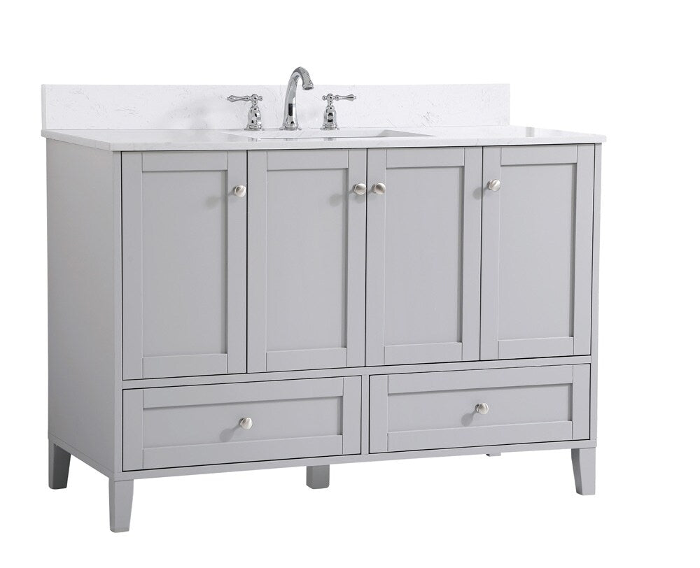 Elegant Furniture & Lighting - Sommerville 48 inch Single Bathroom Vanity in Grey with Backsplash - VF18048GR-BS veiw 14