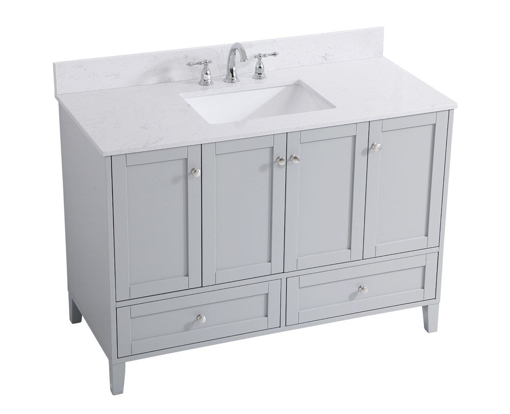 Elegant Furniture & Lighting - Sommerville 48 inch Single Bathroom Vanity in Grey with Backsplash - VF18048GR-BS veiw 15