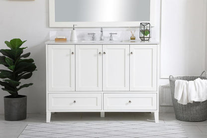 Elegant Furniture & Lighting - Sommerville 48 inch Single Bathroom Vanity in White with Backsplash - VF18048WH-BS veiw 2