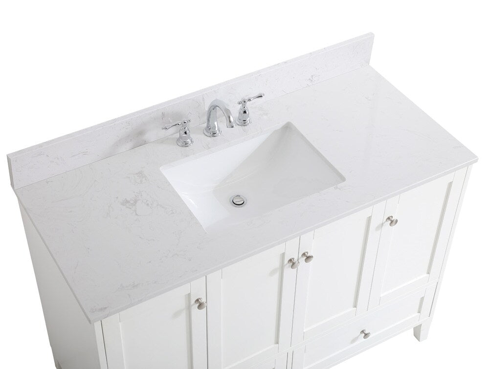 Elegant Furniture & Lighting - Sommerville 48 inch Single Bathroom Vanity in White with Backsplash - VF18048WH-BS veiw 4