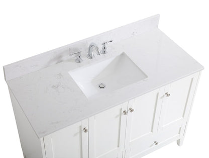 Elegant Furniture & Lighting - Sommerville 48 inch Single Bathroom Vanity in White with Backsplash - VF18048WH-BS veiw 4