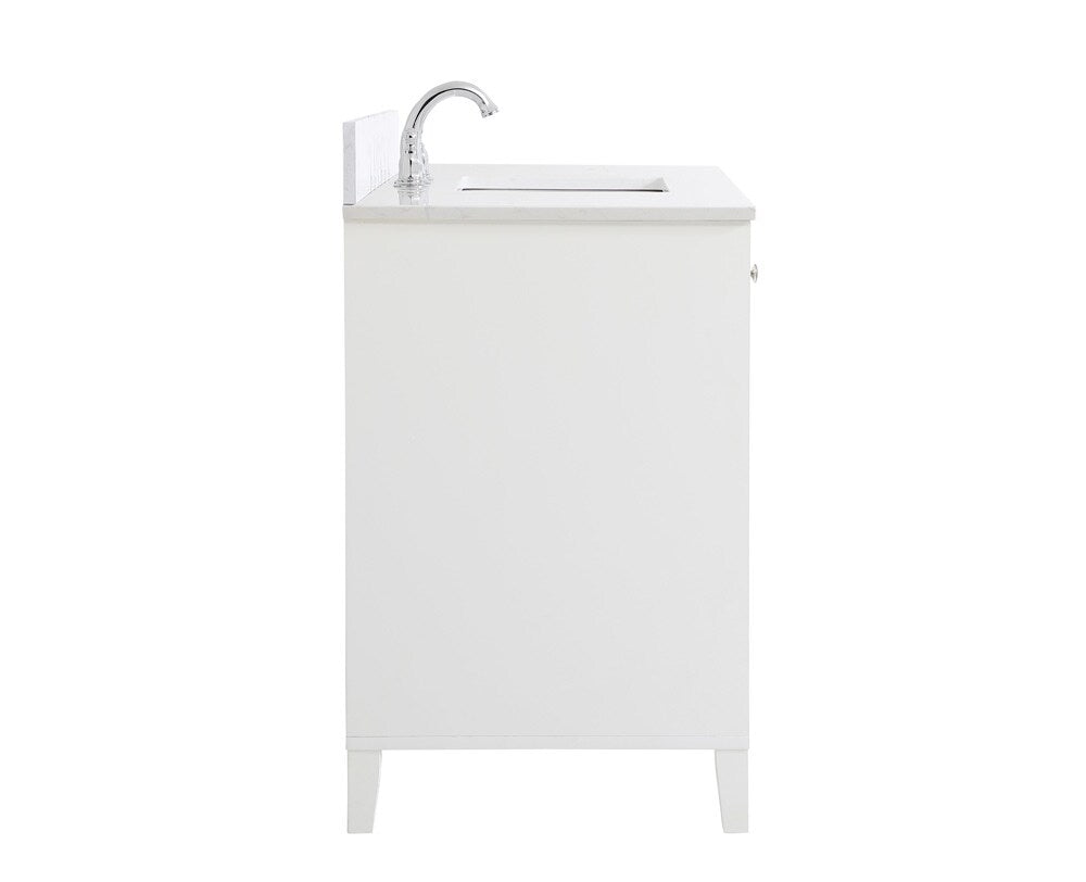 Elegant Furniture & Lighting - Sommerville 48 inch Single Bathroom Vanity in White with Backsplash - VF18048WH-BS veiw 7