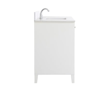 Elegant Furniture & Lighting - Sommerville 48 inch Single Bathroom Vanity in White with Backsplash - VF18048WH-BS veiw 7