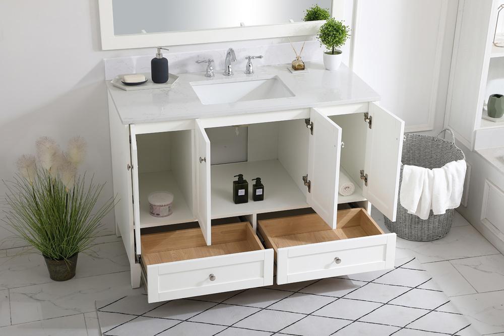 Elegant Furniture & Lighting - Sommerville 48 inch Single Bathroom Vanity in White with Backsplash - VF18048WH-BS veiw 9