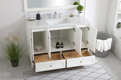 Elegant Furniture & Lighting - Sommerville 48 inch Single Bathroom Vanity in White with Backsplash - VF18048WH-BS veiw 9
