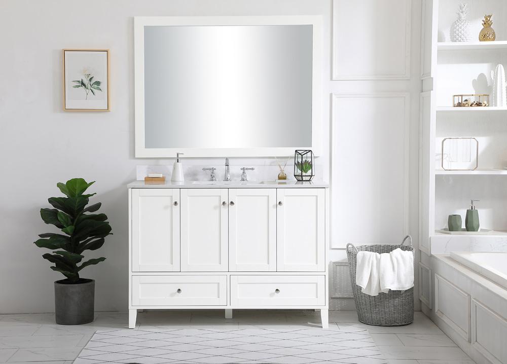 Elegant Furniture & Lighting - Sommerville 48 inch Single Bathroom Vanity in White with Backsplash - VF18048WH-BS veiw 13