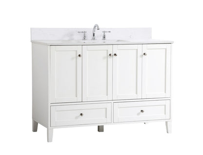 Elegant Furniture & Lighting - Sommerville 48 inch Single Bathroom Vanity in White with Backsplash - VF18048WH-BS veiw 14