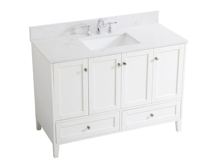 Elegant Furniture & Lighting - Sommerville 48 inch Single Bathroom Vanity in White with Backsplash - VF18048WH-BS veiw 15