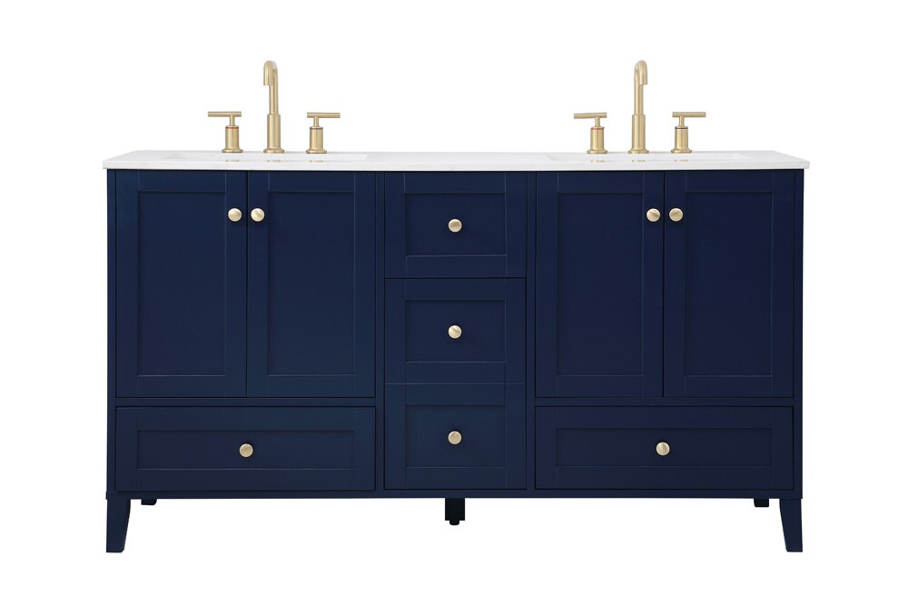 Elegant Furniture & Lighting - Sommerville 60 inch Double Bathroom Vanity in Blue - VF18060DBL veiw 1