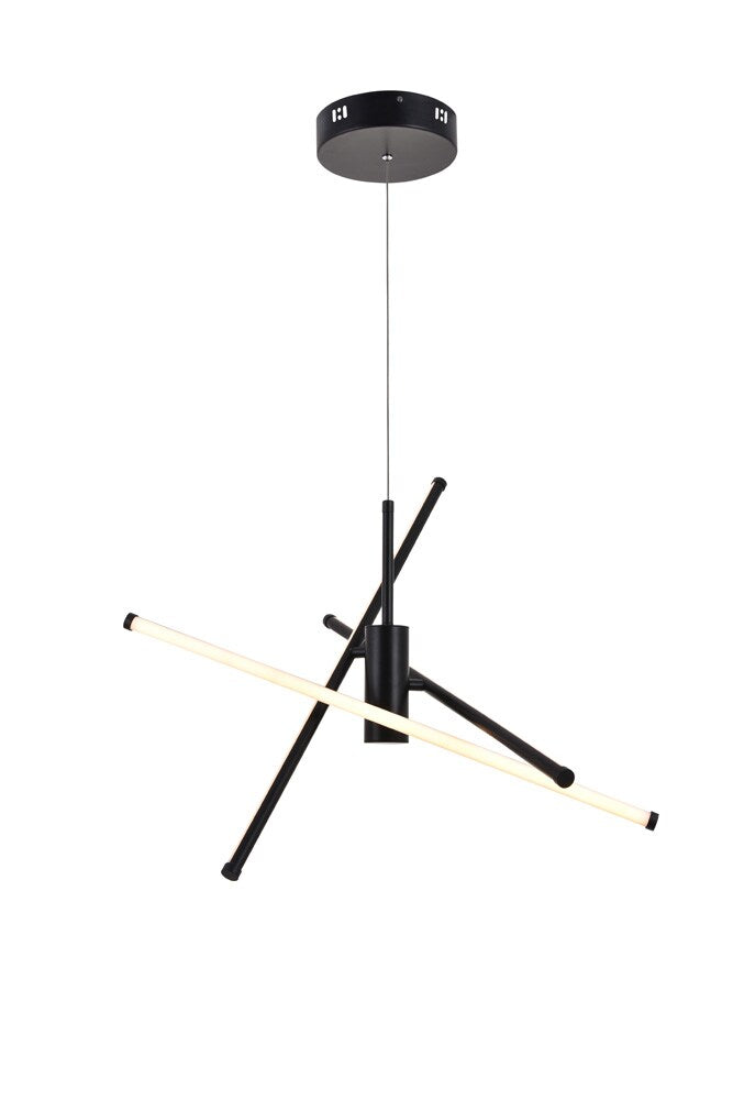 Elegant Furniture & Lighting - Sonya 3 Light Black Pendant - LD9001D29BK veiw 1