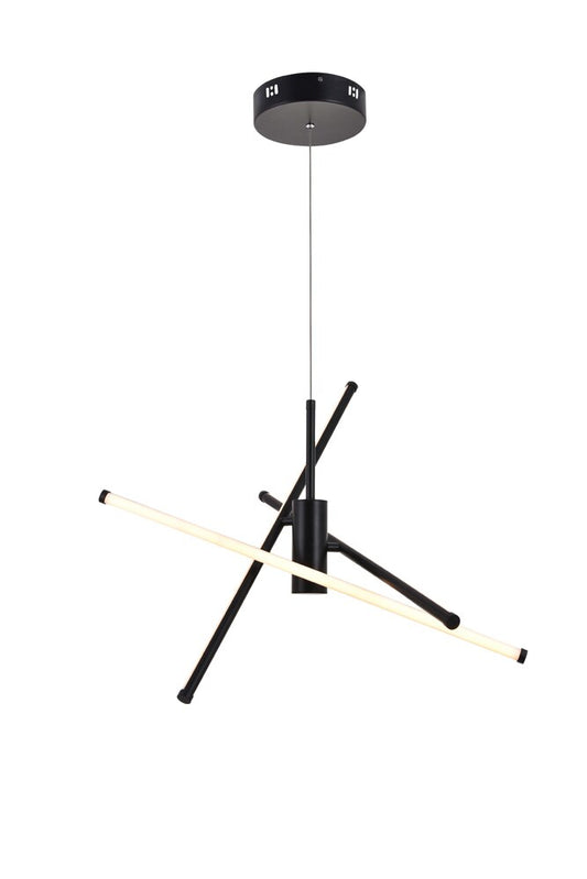 Elegant Furniture & Lighting - Sonya 3 Light Black Pendant - LD9001D29BK veiw 1