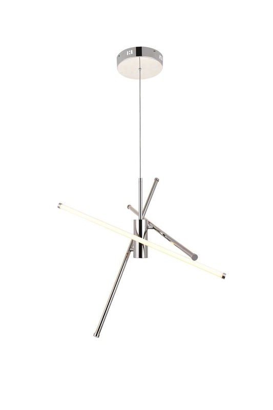 Elegant Furniture & Lighting - Sonya 3 Light polished Nickel Pendant - LD9001D29PN veiw 1