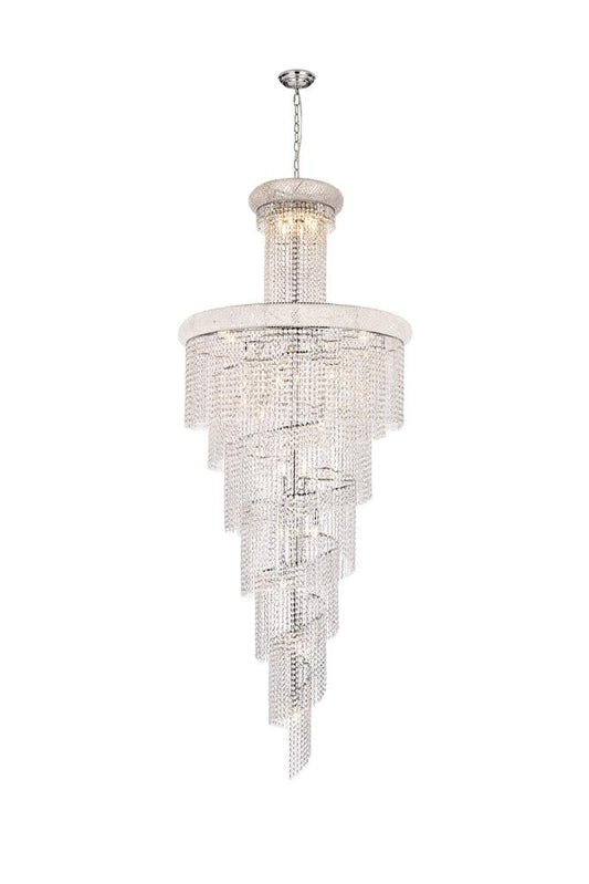 Elegant Furniture & Lighting - Spiral 32 light Chrome Chandelier Clear Royal Cut Crystal - V1800SR36C/RC veiw 1