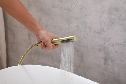 Elegant Furniture & Lighting - Steven Floor Mounted Roman Tub Faucet with Handshower in Brushed Gold - FAT-8001BGD veiw 6
