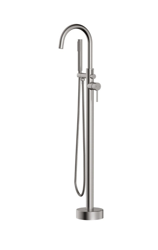 Elegant Furniture & Lighting - Steven Floor Mounted Roman Tub Faucet with Handshower in Brushed Nickel - FAT-8001BNK veiw 1